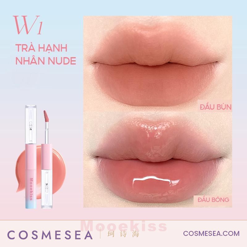 Mooekiss Dual-Ended Long-Wear Lip Glaze 1.5g+1.5g (Blue-Pink Edition)