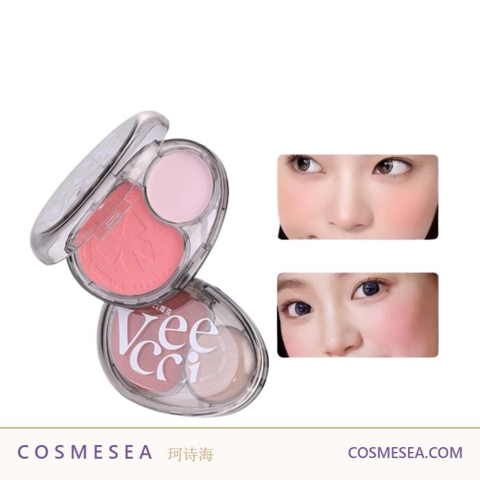 VEECCI Blush Highlight Two-color Mashed Potatoes Texture Whitening Lasting Nature 4.5g